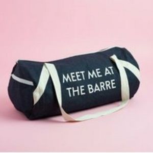 PRIVATE PARTY denim gym bag. Meet me at the barre